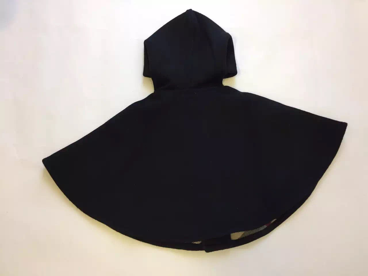 Baby Girls Black Hooded Wool Shawls - CÉMAROSE | Children's Fashion Store - 2