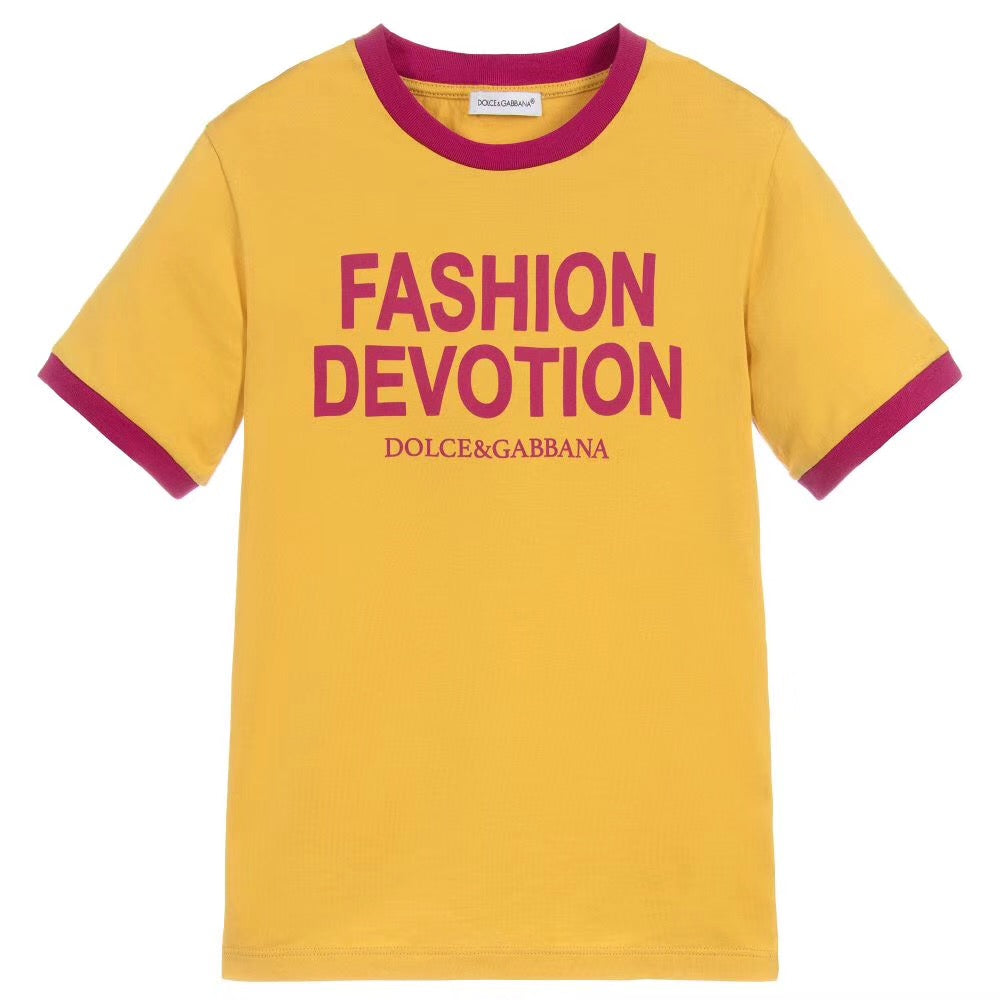 Girls & Boys Cream Cotton T-shirt