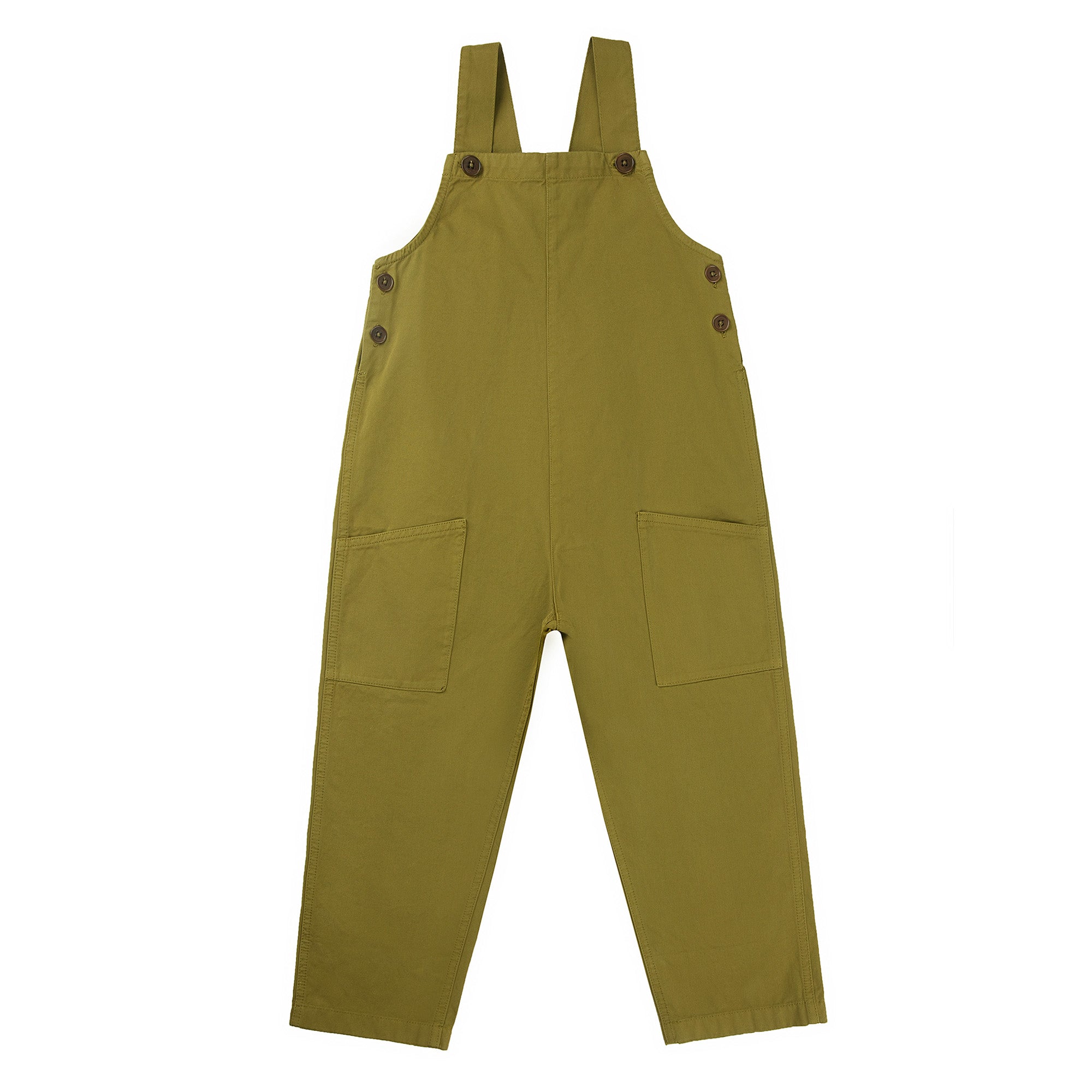 Girls Green Cotton Jumpsuit