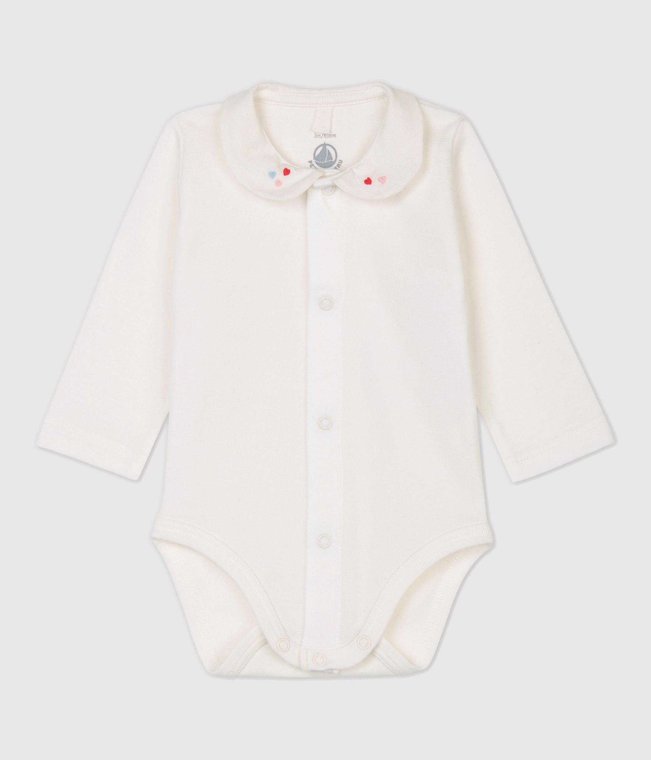 Baby Girls White Cotton Babysuit