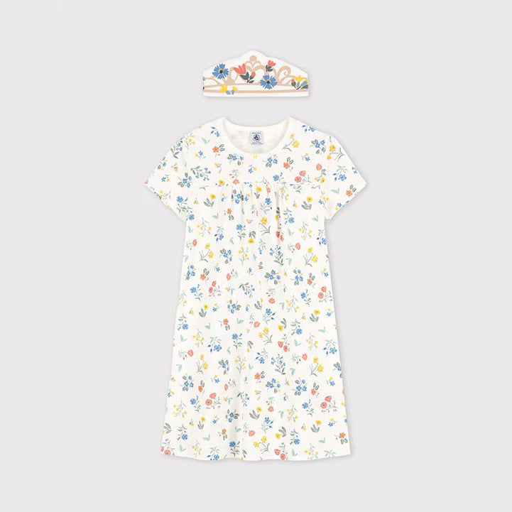 Girls White Cotton Dress Set