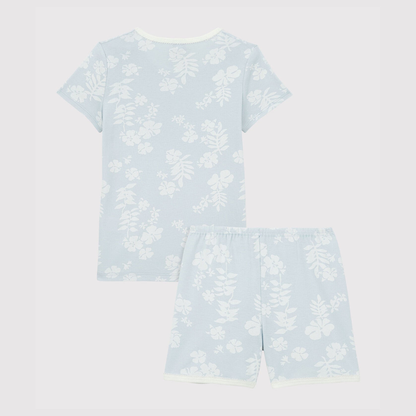 Girls Light Blue Printed Cotton Set