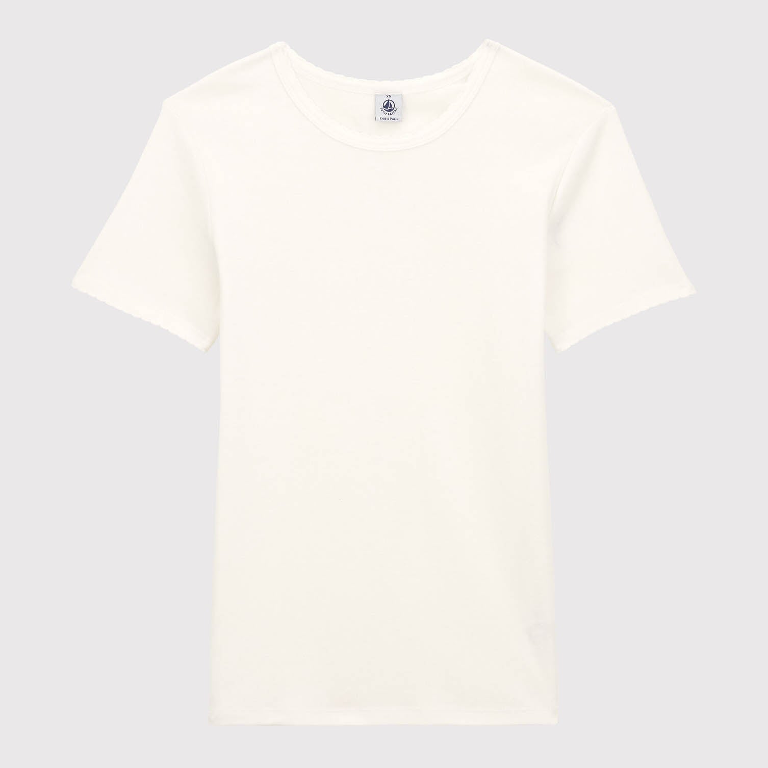 Girls White Cotton T-Shirt