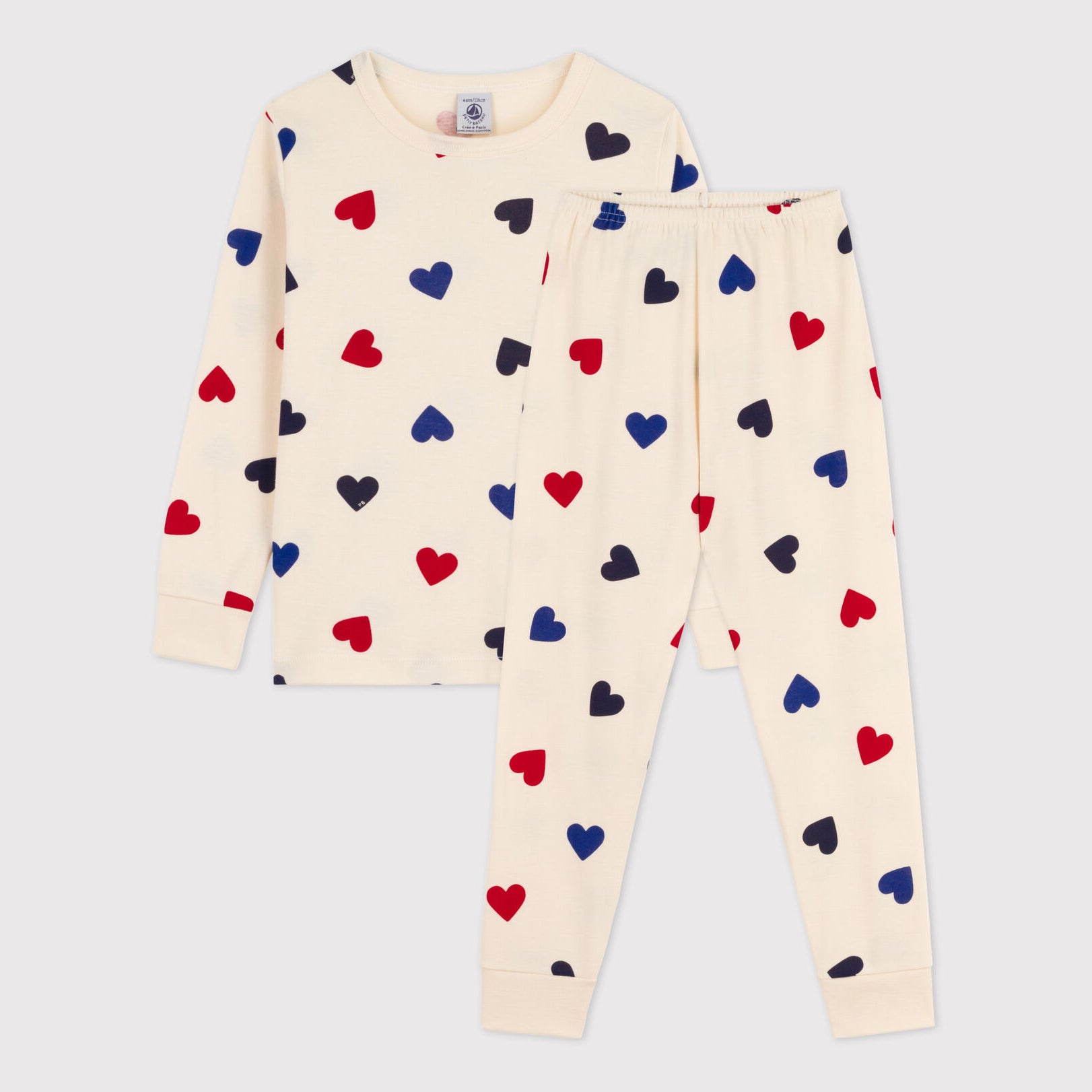 Girls White Hearts Cotton Nightwear Set