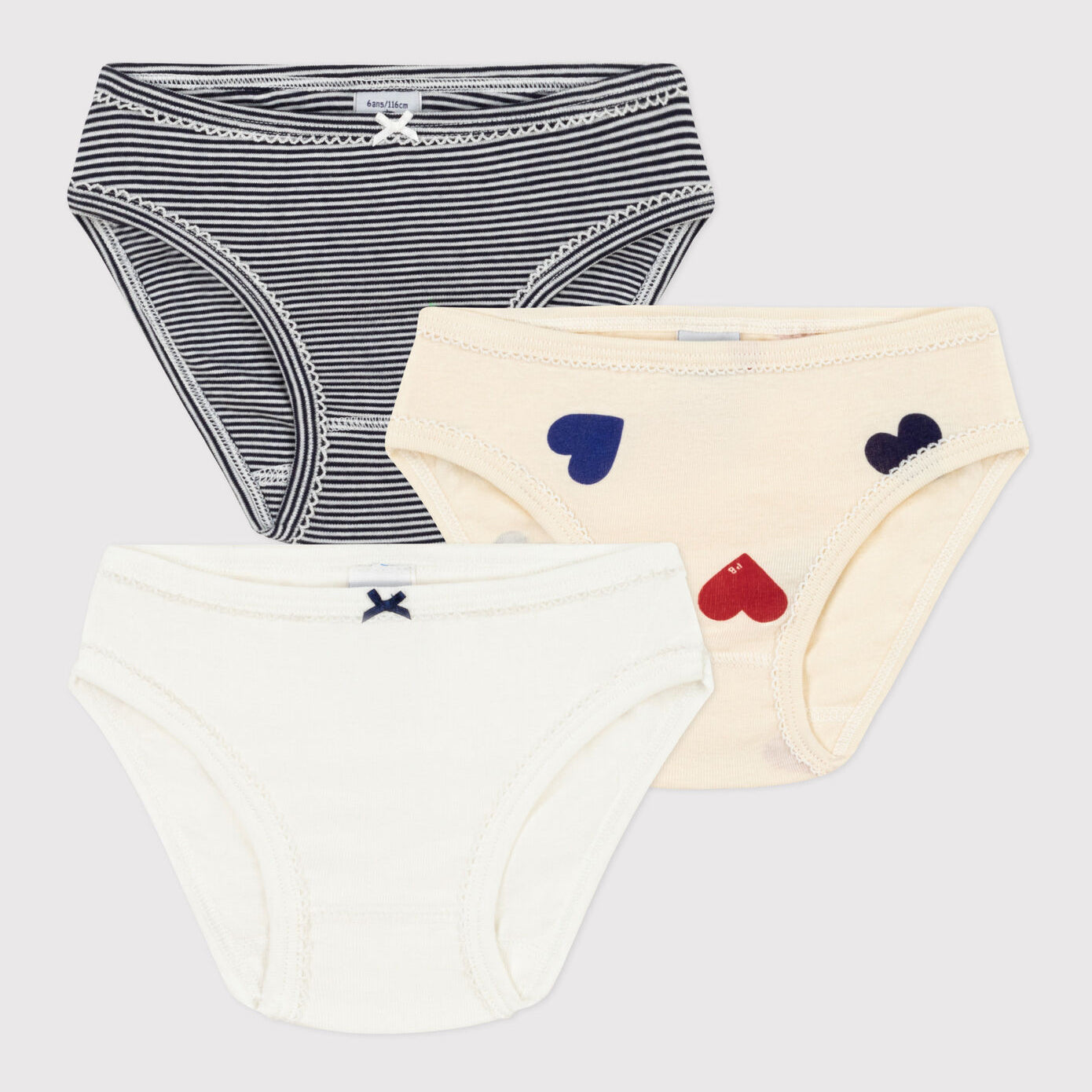 Girls Multicolor Cotton Underwear Set (3 Pack)
