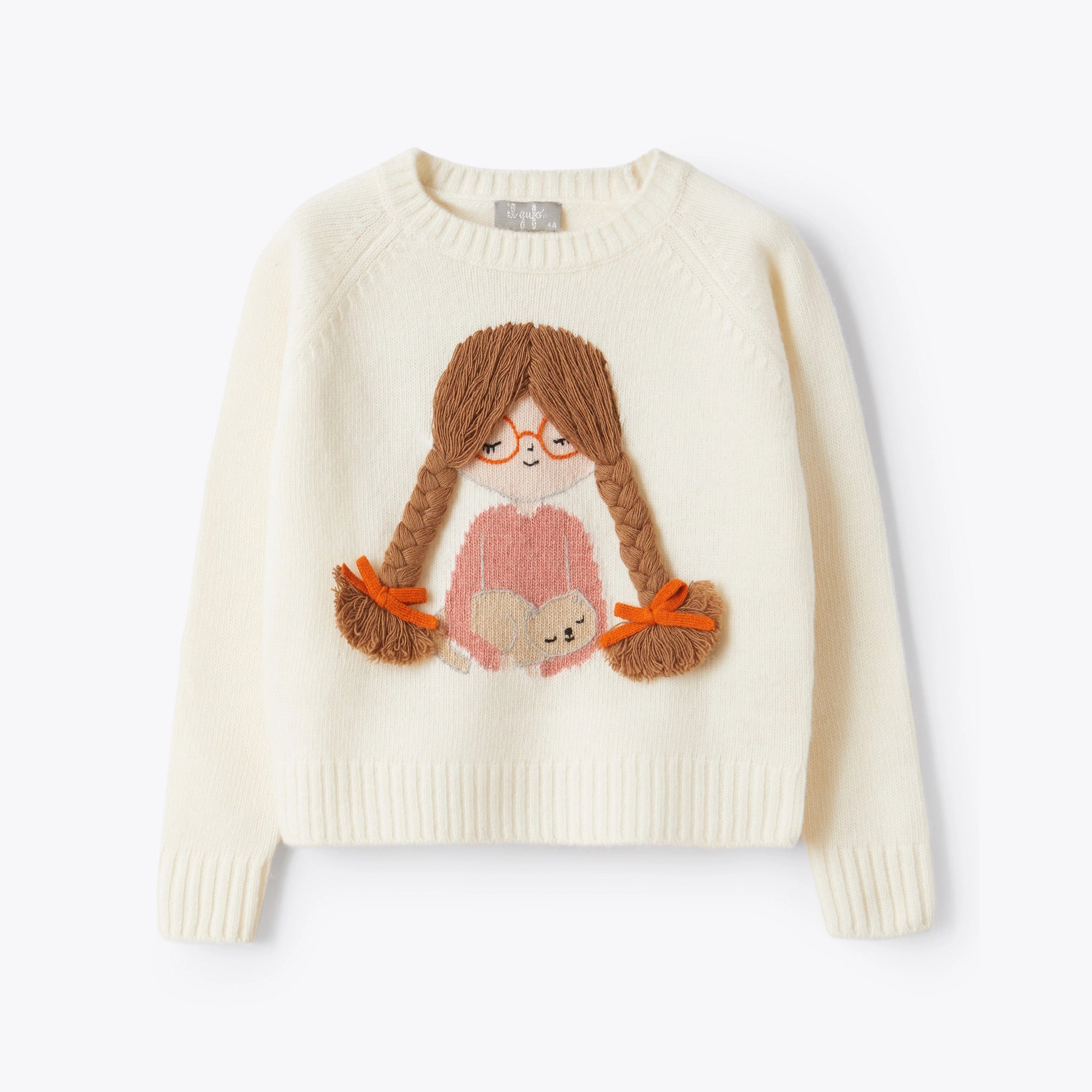 Girls White Wool Sweater