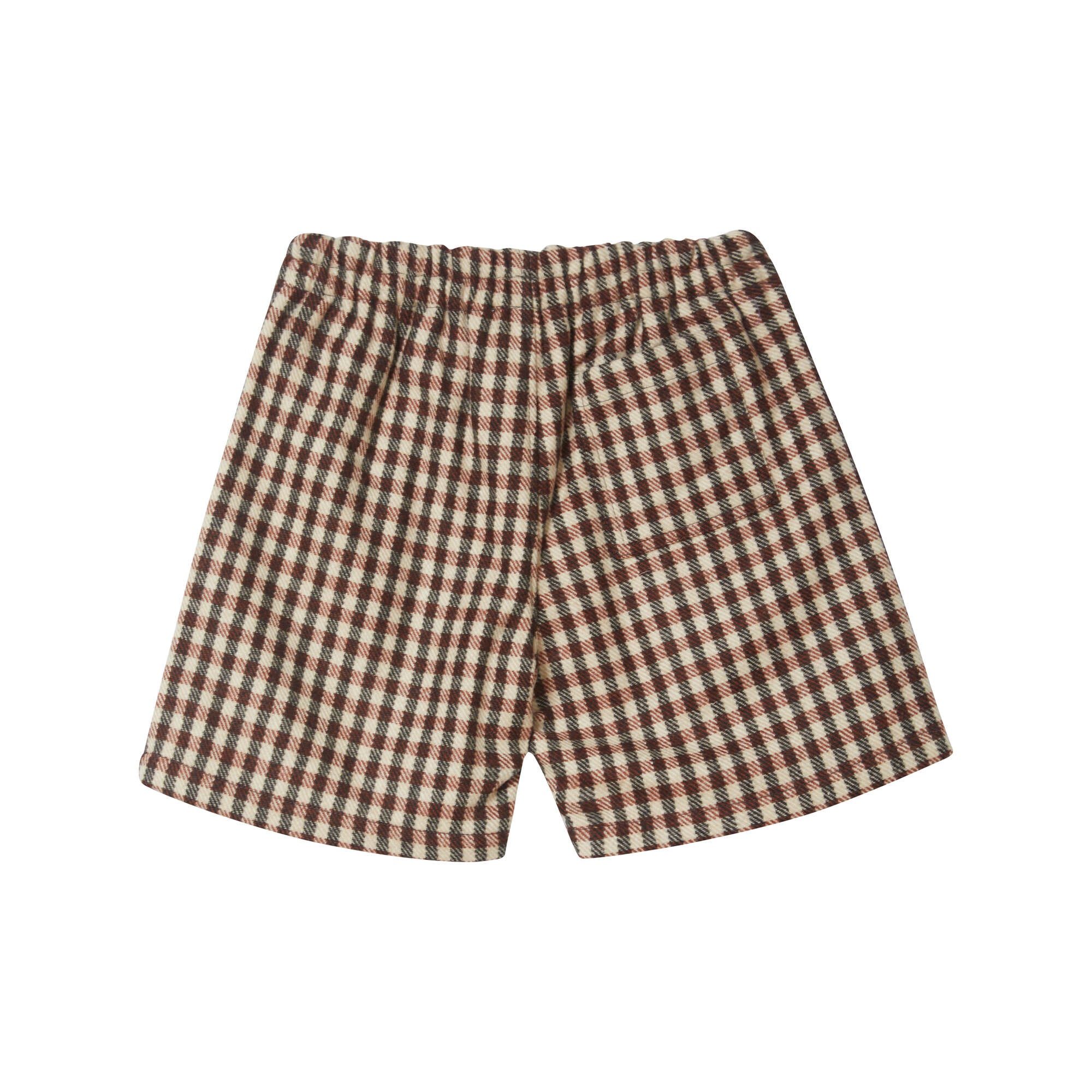 Girls Brown Check Wool Shorts