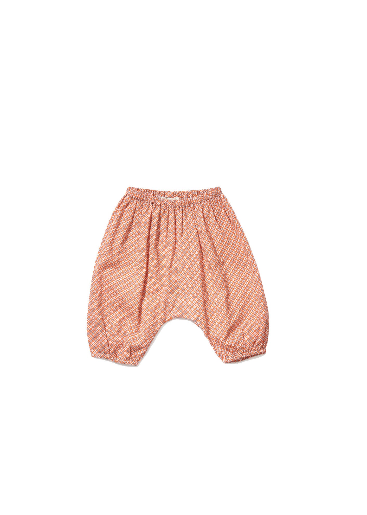 Baby Orange Checked Cotton Trousers