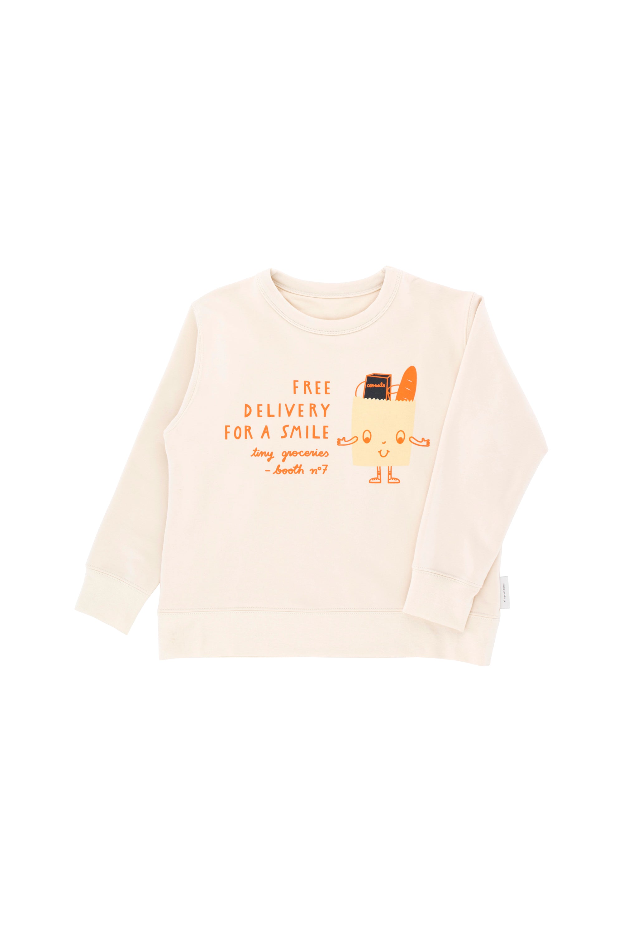 Girls Beige Cotton Sweatshirt