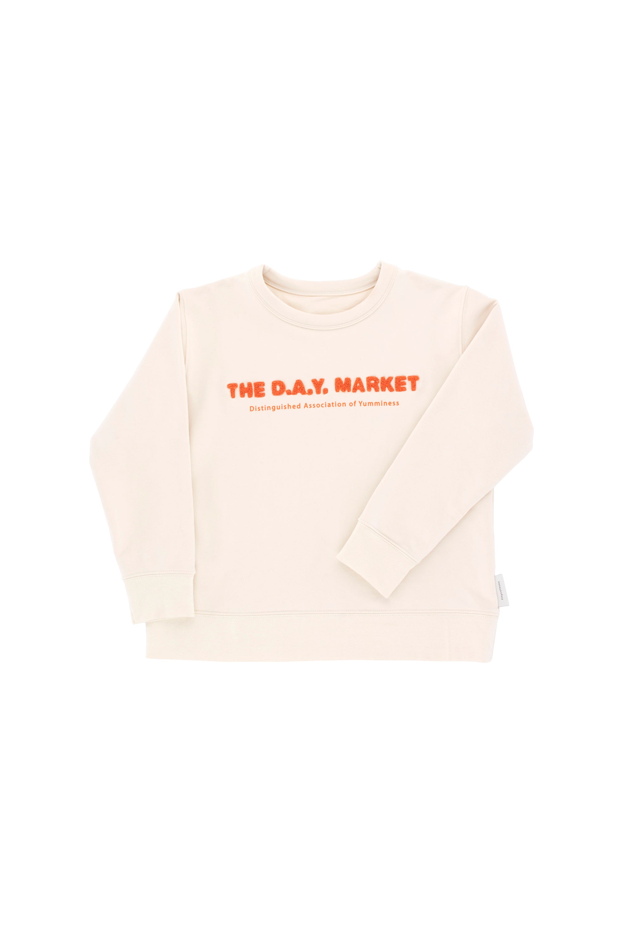 Girls Beige & Red Cotton Sweatshirt