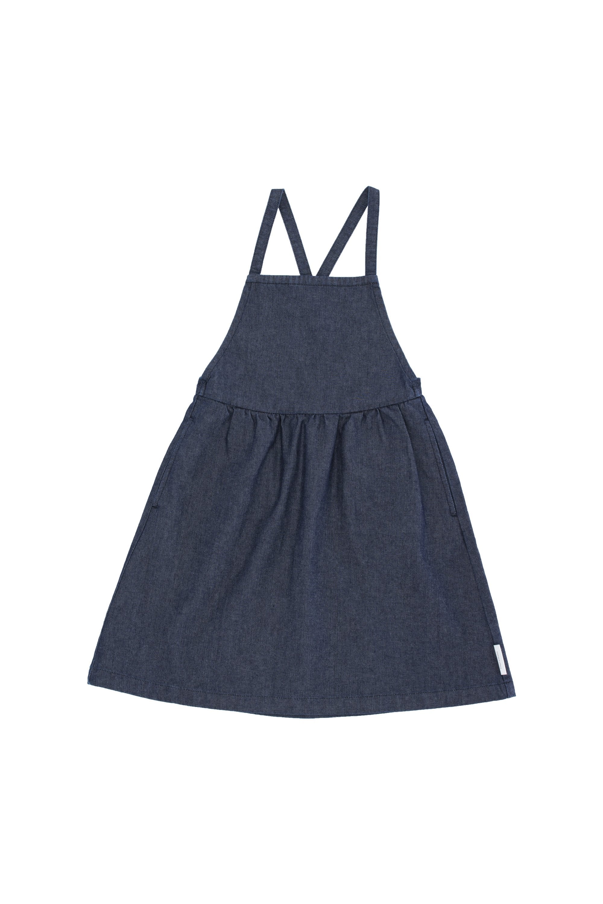 Girls Navy Cotton Dress