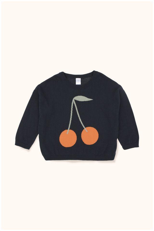 Girls Navy & Red Cotton Sweater