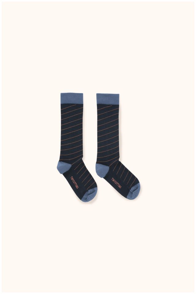 Girls Navy & Light Navy Cotton Socks