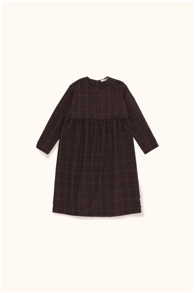 Girls Plum Check Dress