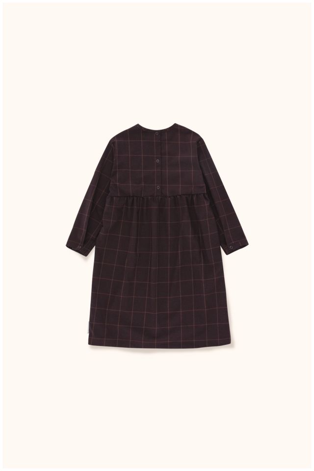 Girls Plum Check Dress