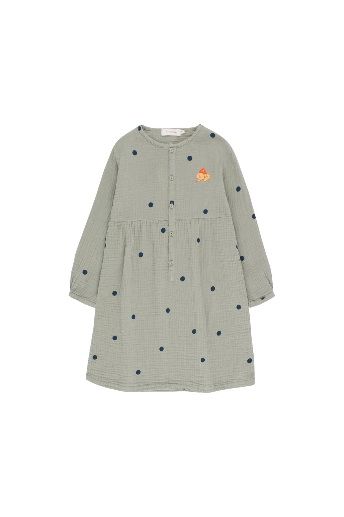 Girls Grey Dots Cotton Dress
