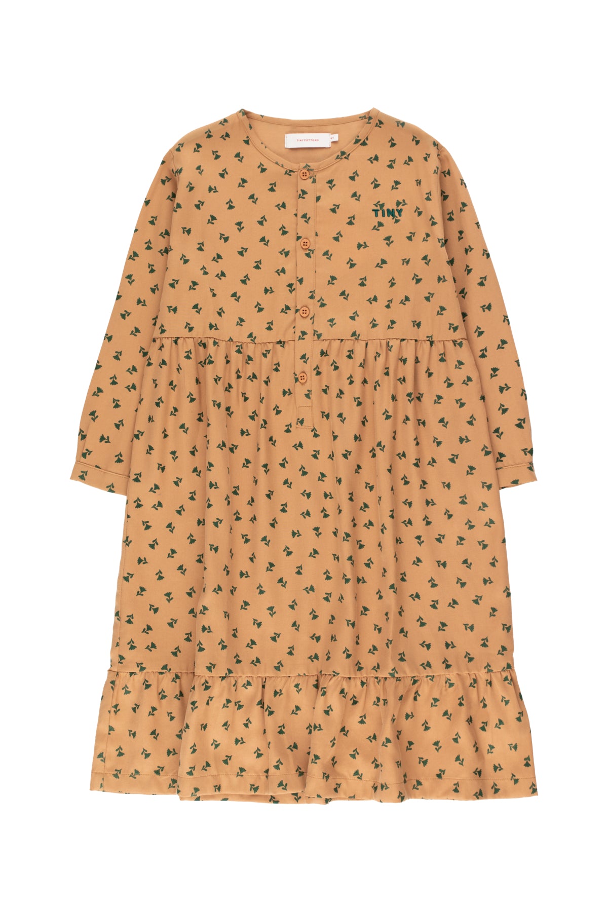 GIrls Light Brown Flowers Dress
