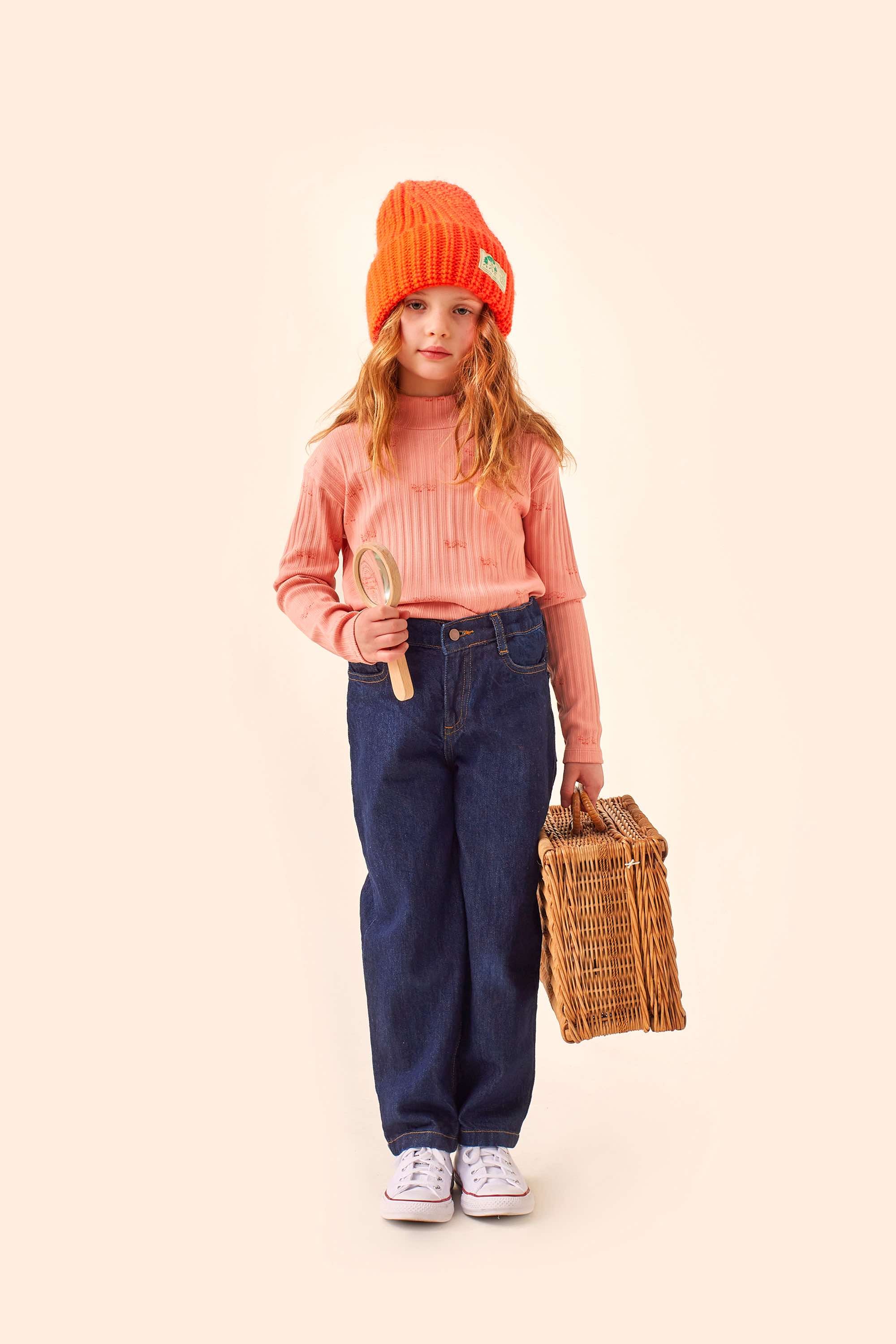 Girls Pink Cotton Long Sleeves T-Shirt