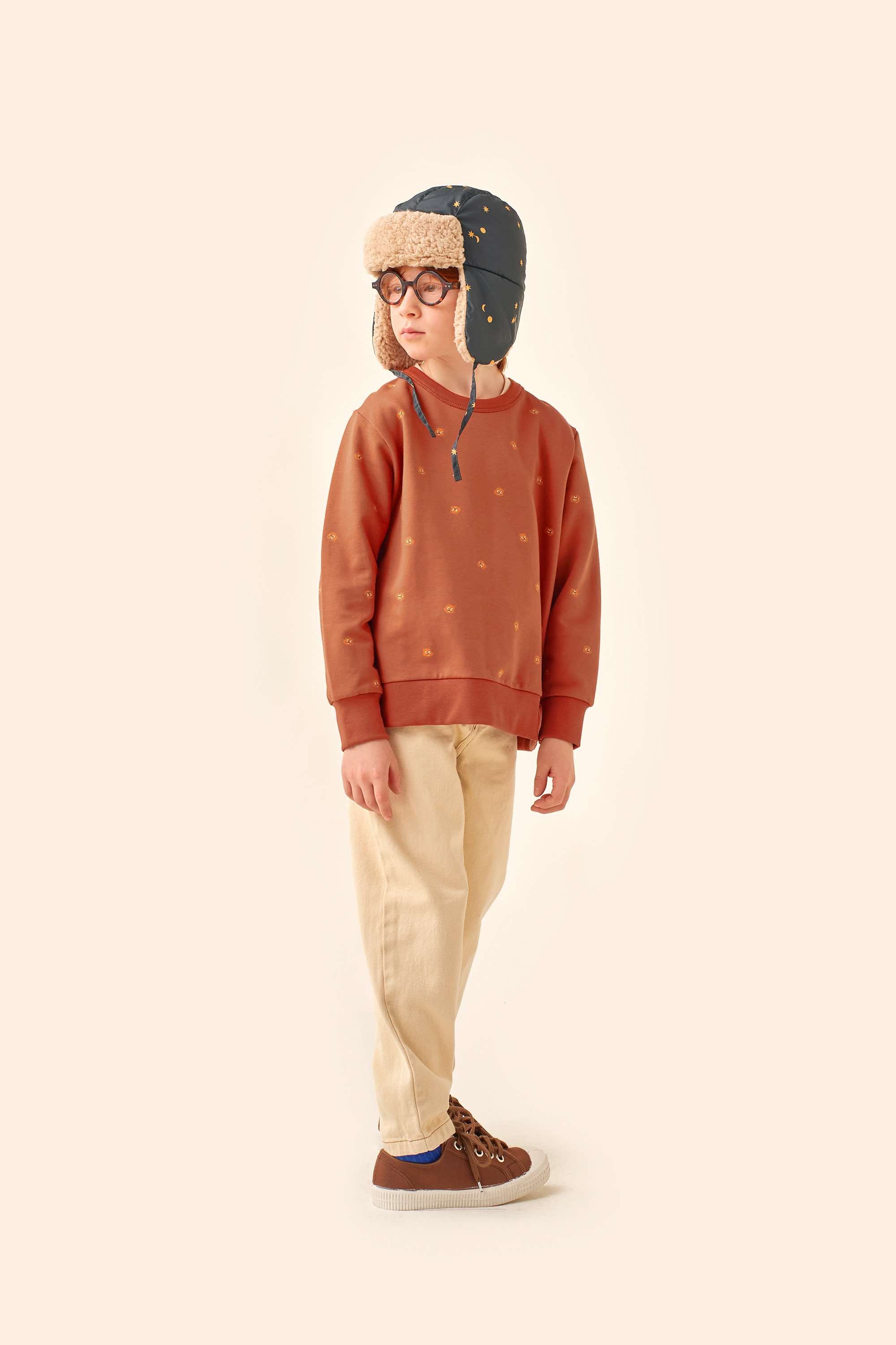 Boys & Girls Caramel Cotton Sweatshirt