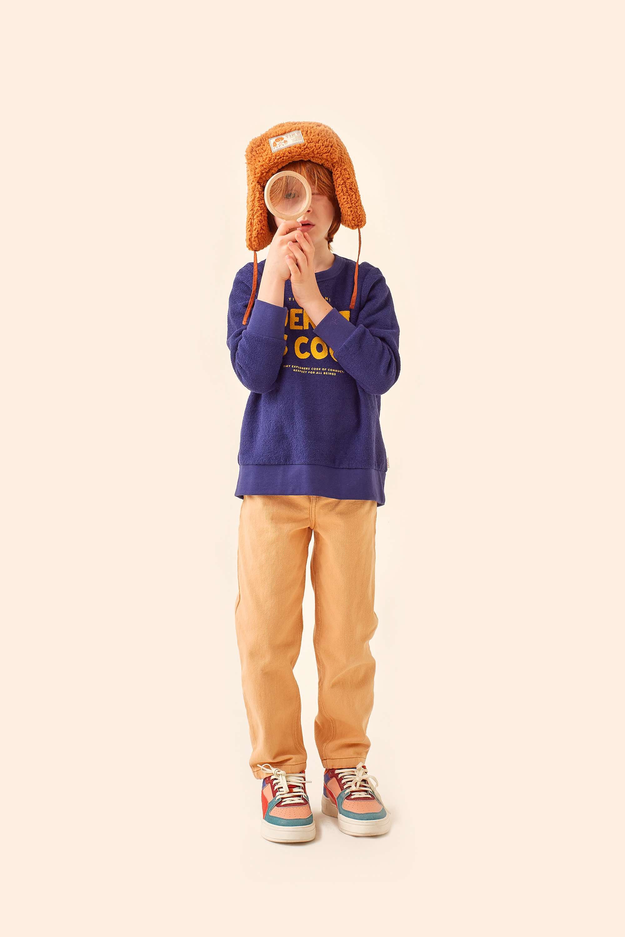 Boys & Girls Blue Logo Cotton Sweatshirt
