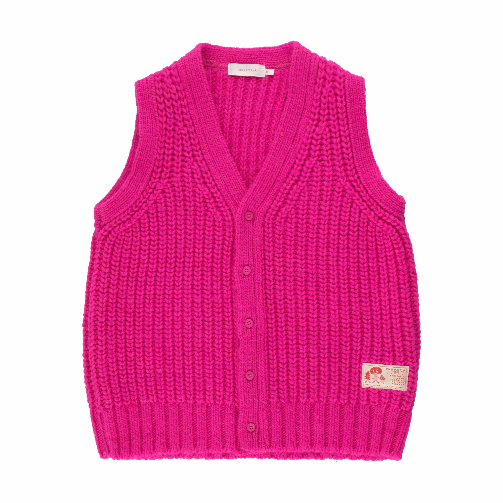 Girls Fuchsia Knit Gilet