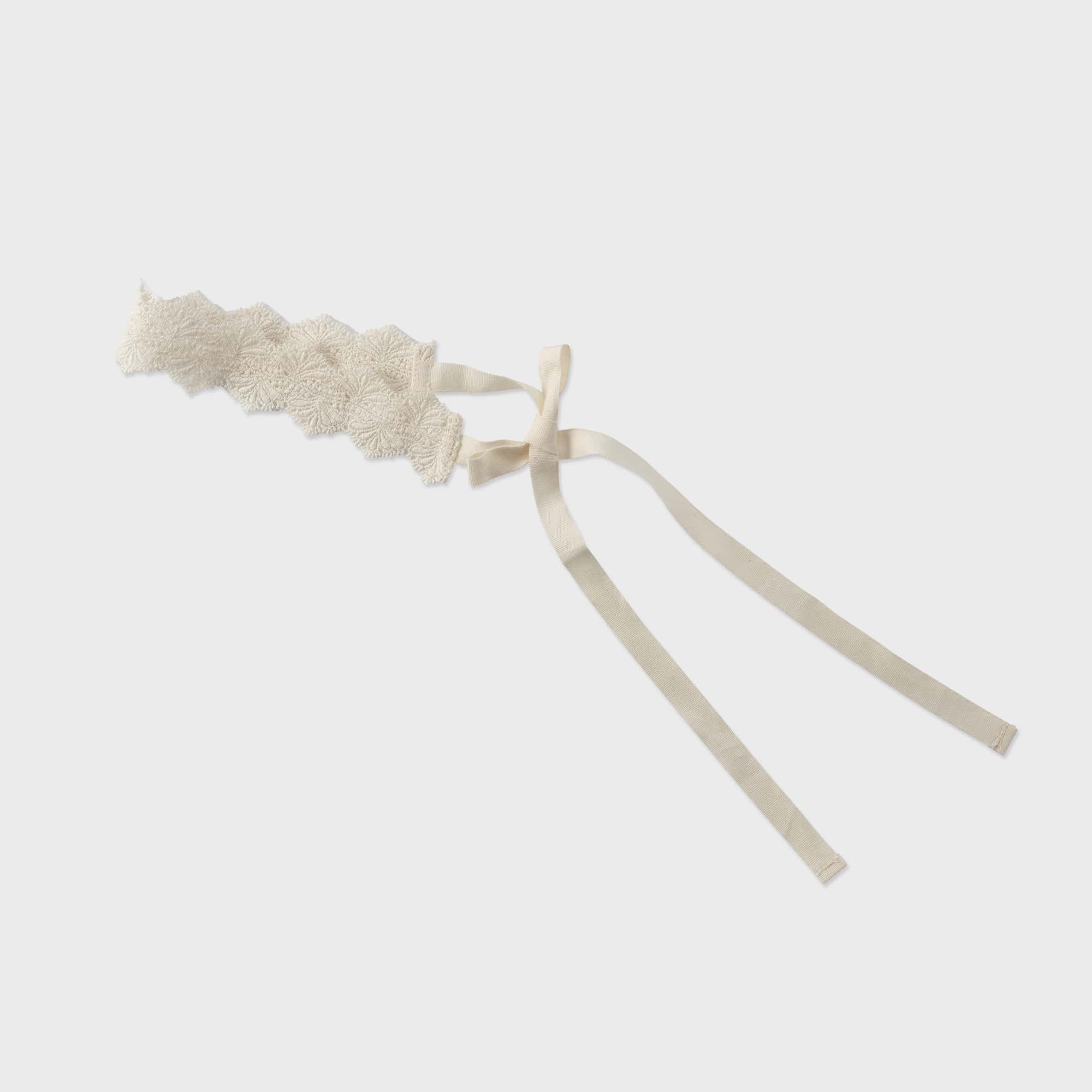 Girls White Knit Hairband