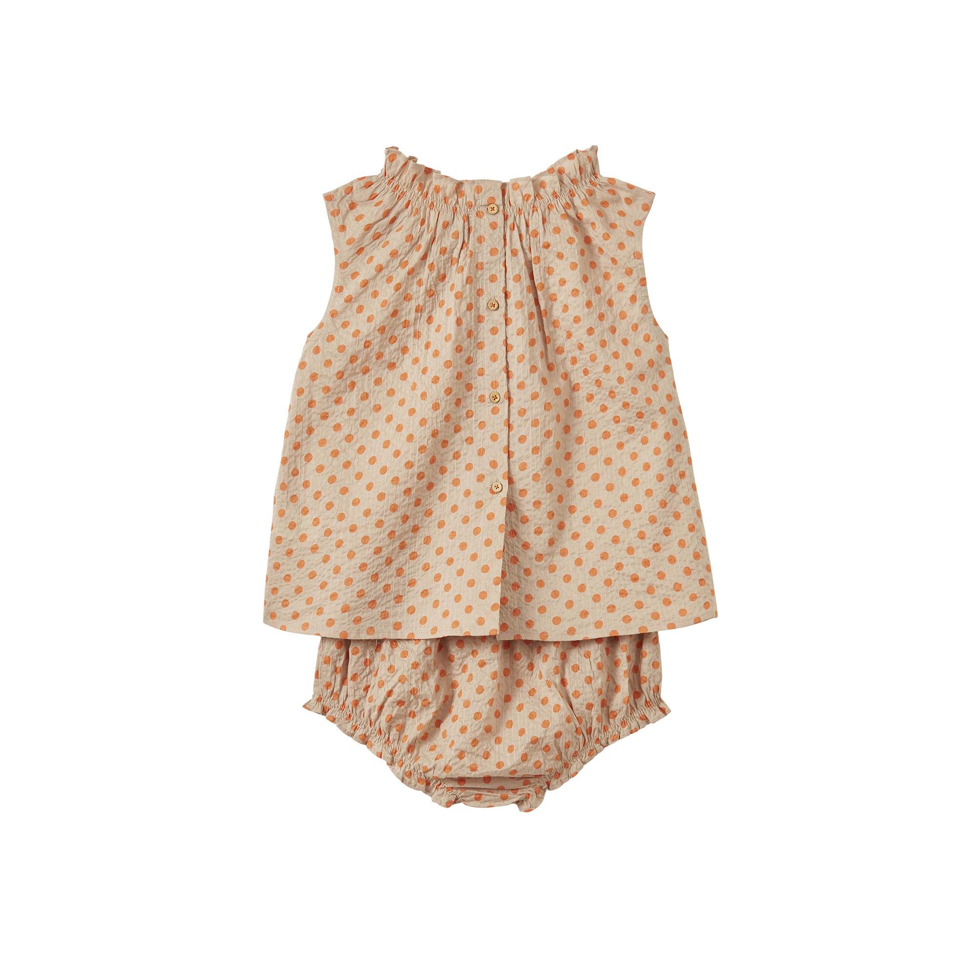 Girls Orange Dots Cotton Set