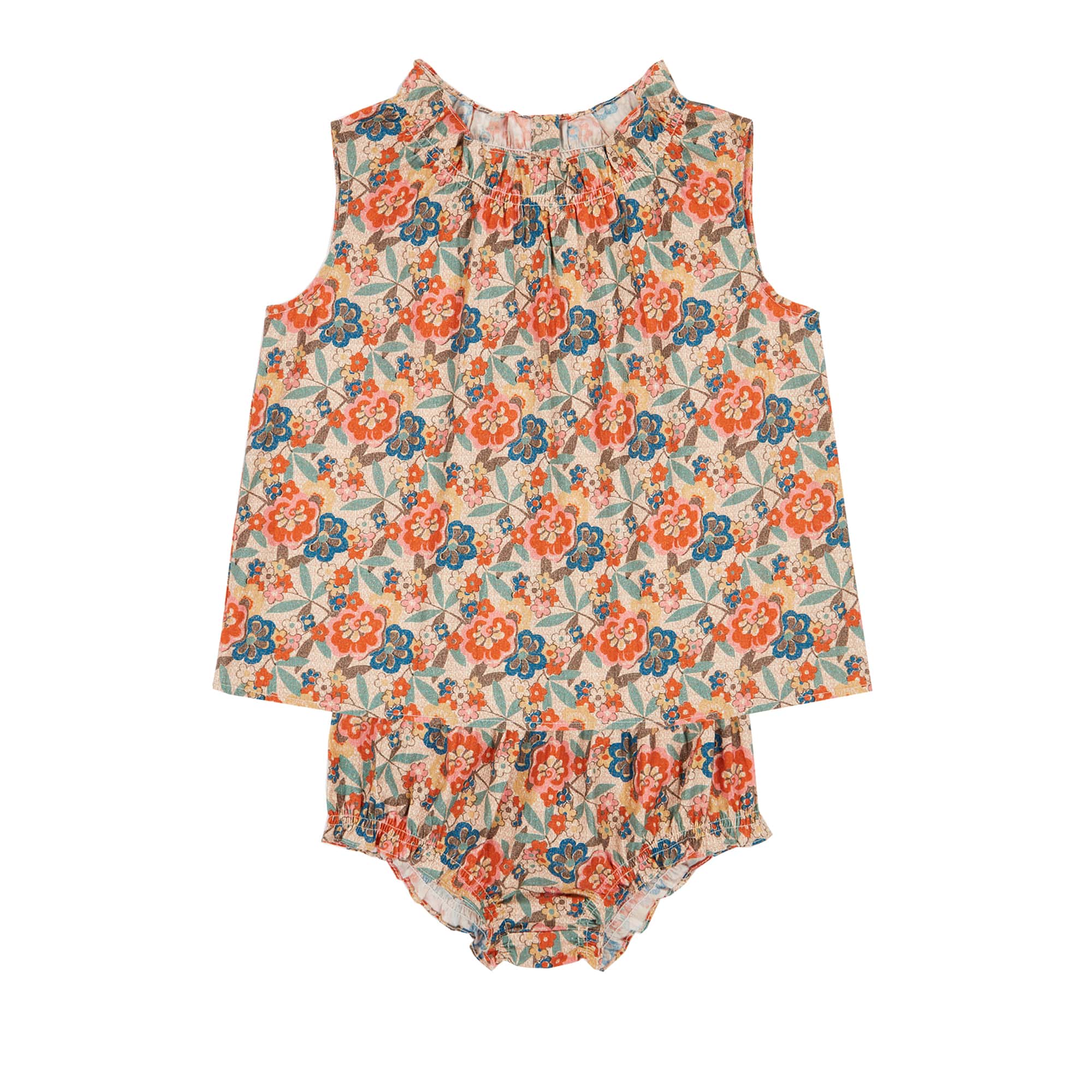 Girls Multicolor Flower Cotton Set