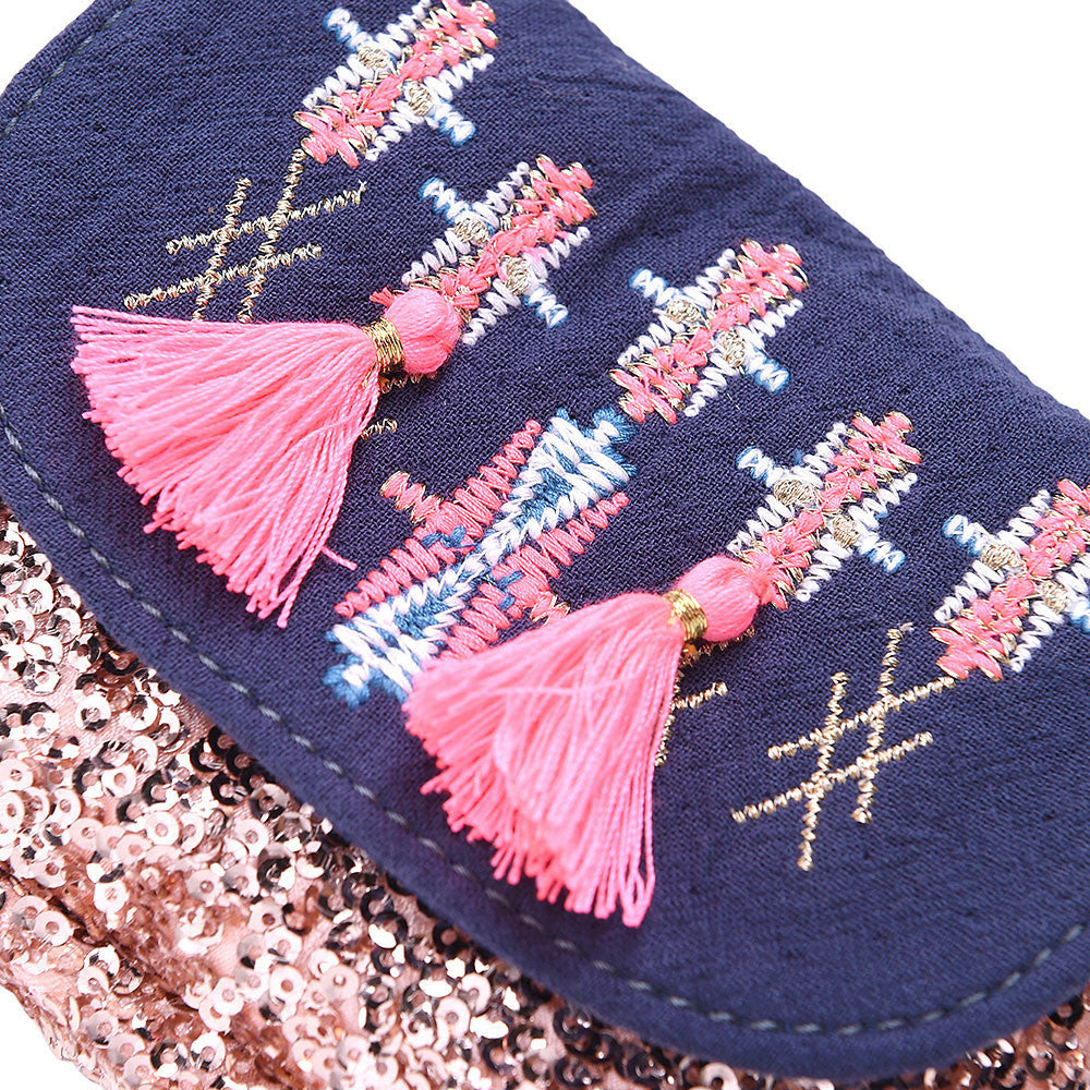 Girls Dark Grey Tassel Trims 'Dika'Messenger Bags - CÉMAROSE | Children's Fashion Store - 6