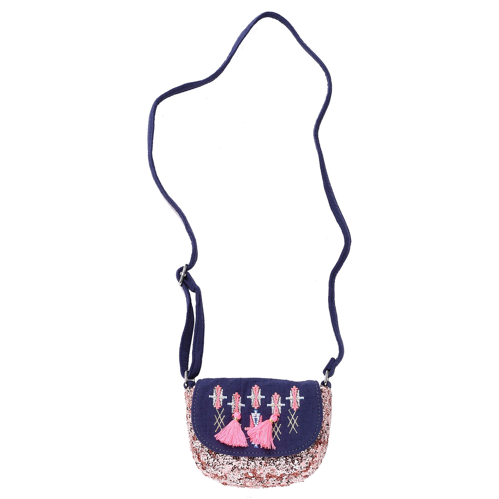 Girls Dark Grey Tassel Trims 'Dika'Messenger Bags - CÉMAROSE | Children's Fashion Store - 1