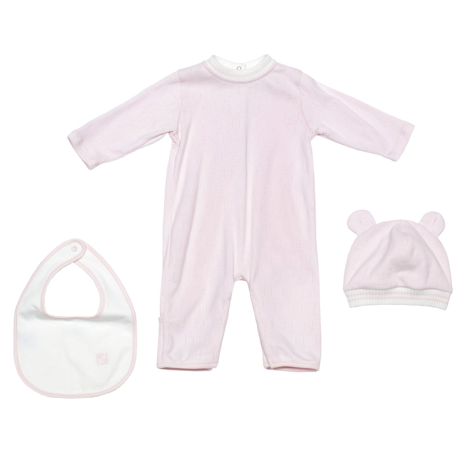 Baby Girls Pink Cotton Babysuit Set