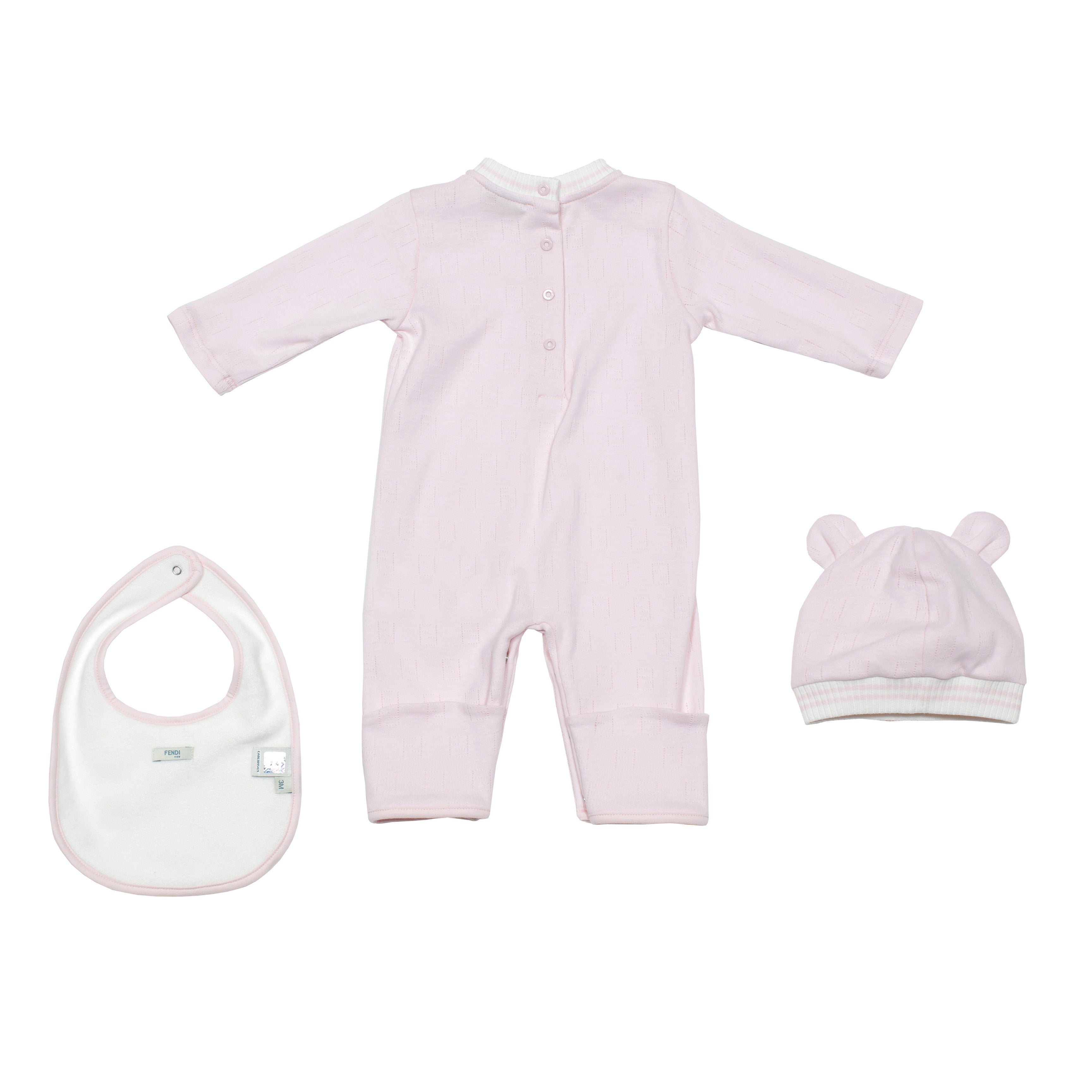 Baby Girls Pink Cotton Babysuit Set