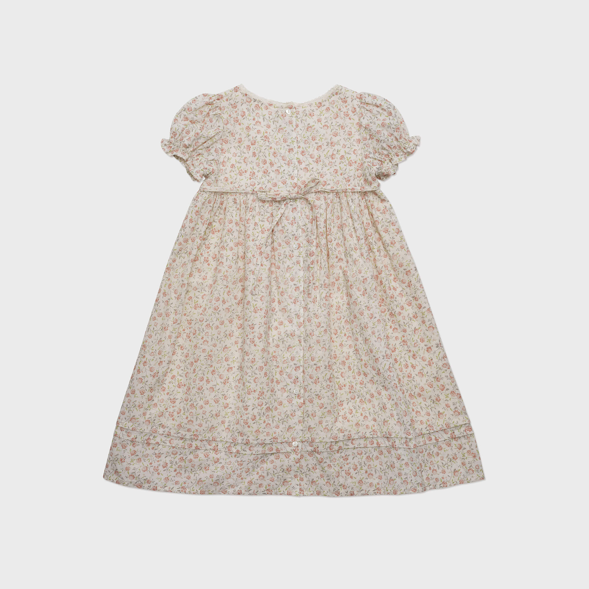 Girls Pink Floral Cotton Dress