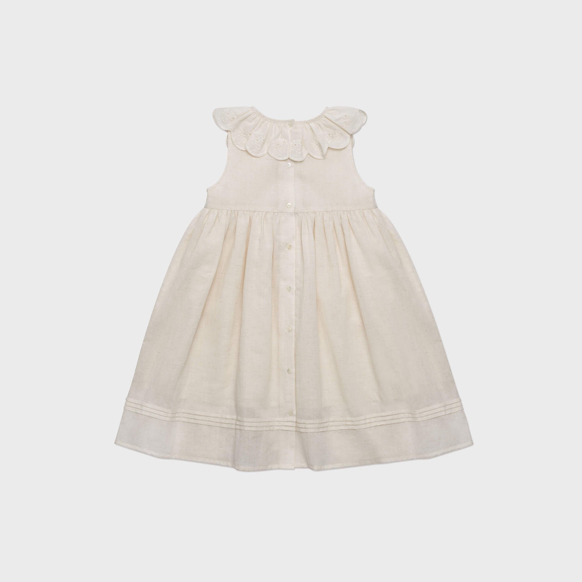 Girls White Embroidered Cotton Dress
