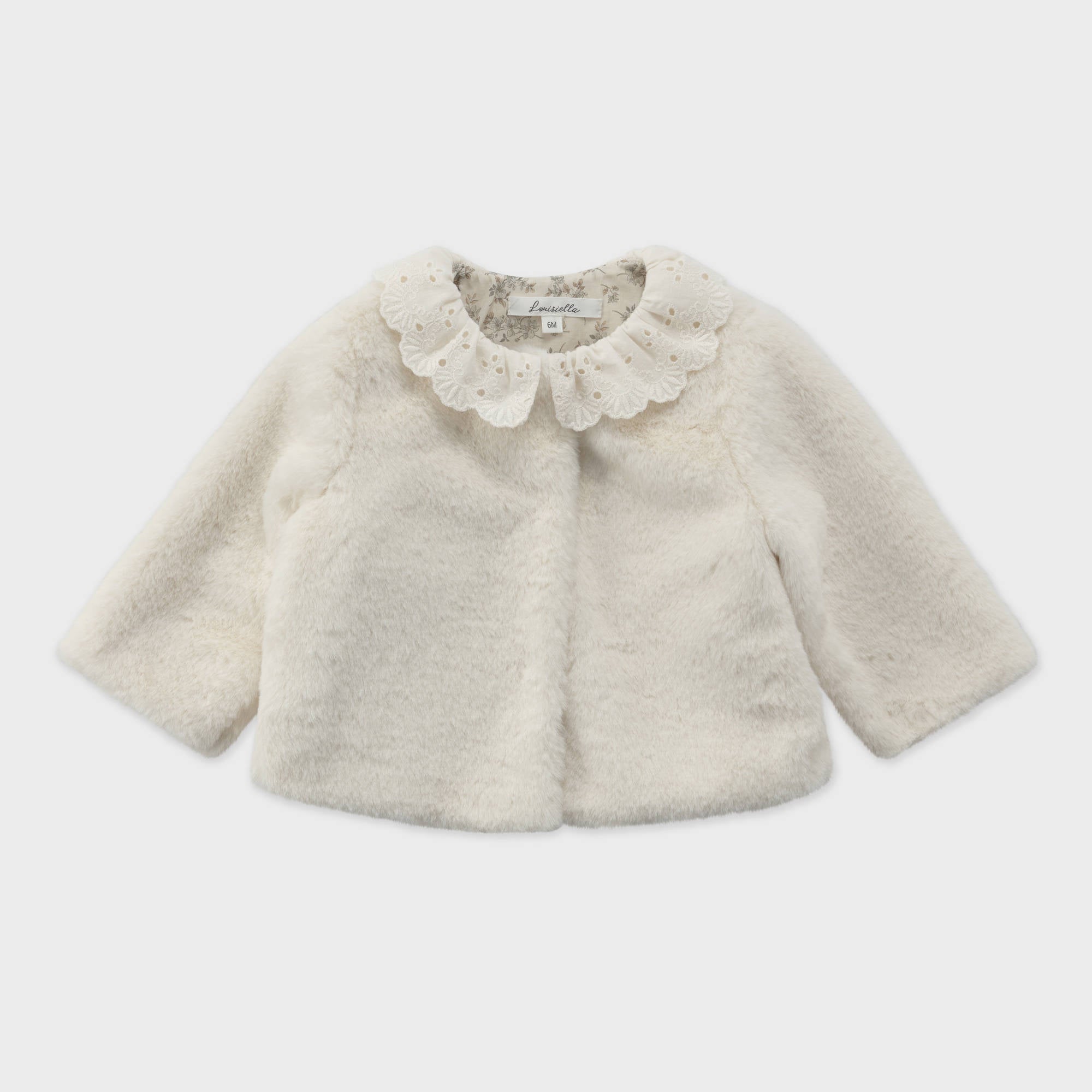 Baby Girls White Faux-Fur Coat
