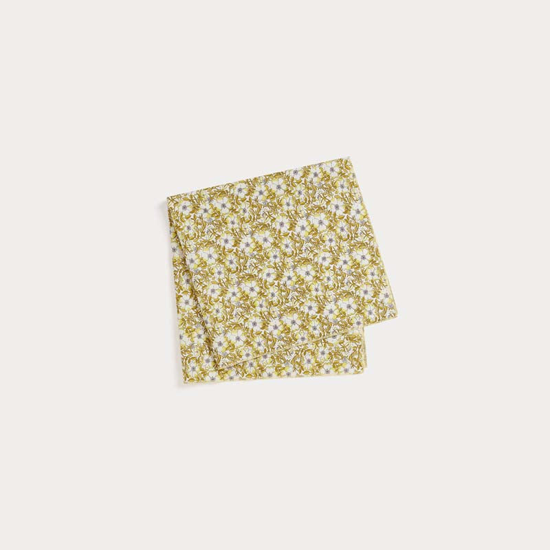 Girls Yellow Floral Cotton Scarf