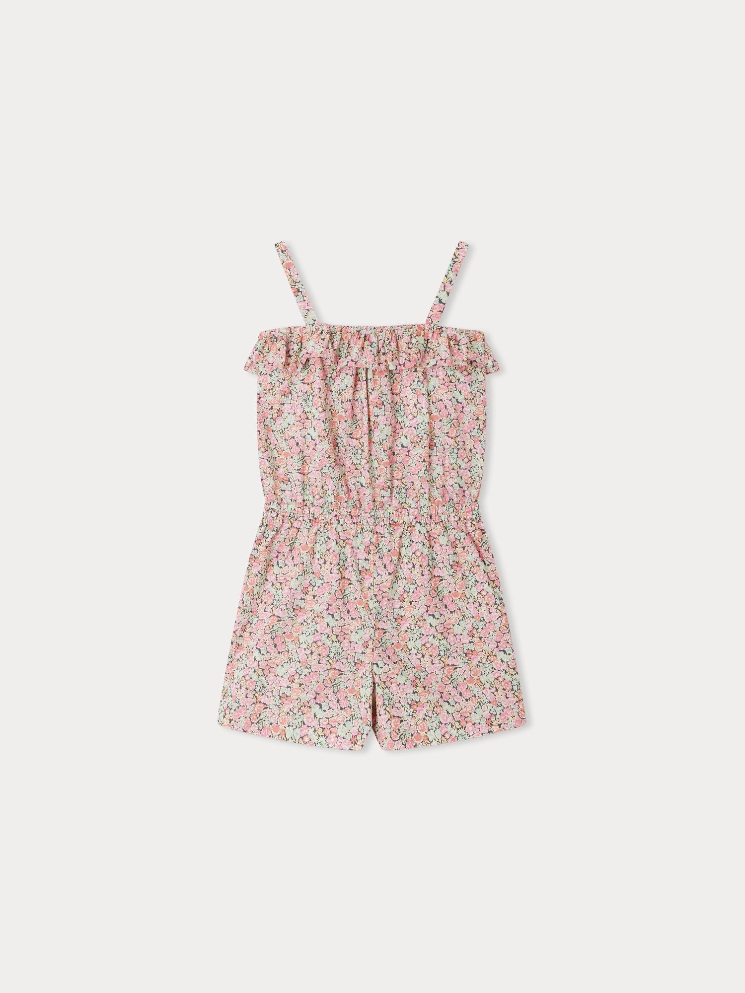 Girls Pink Cotton Jumpsuit