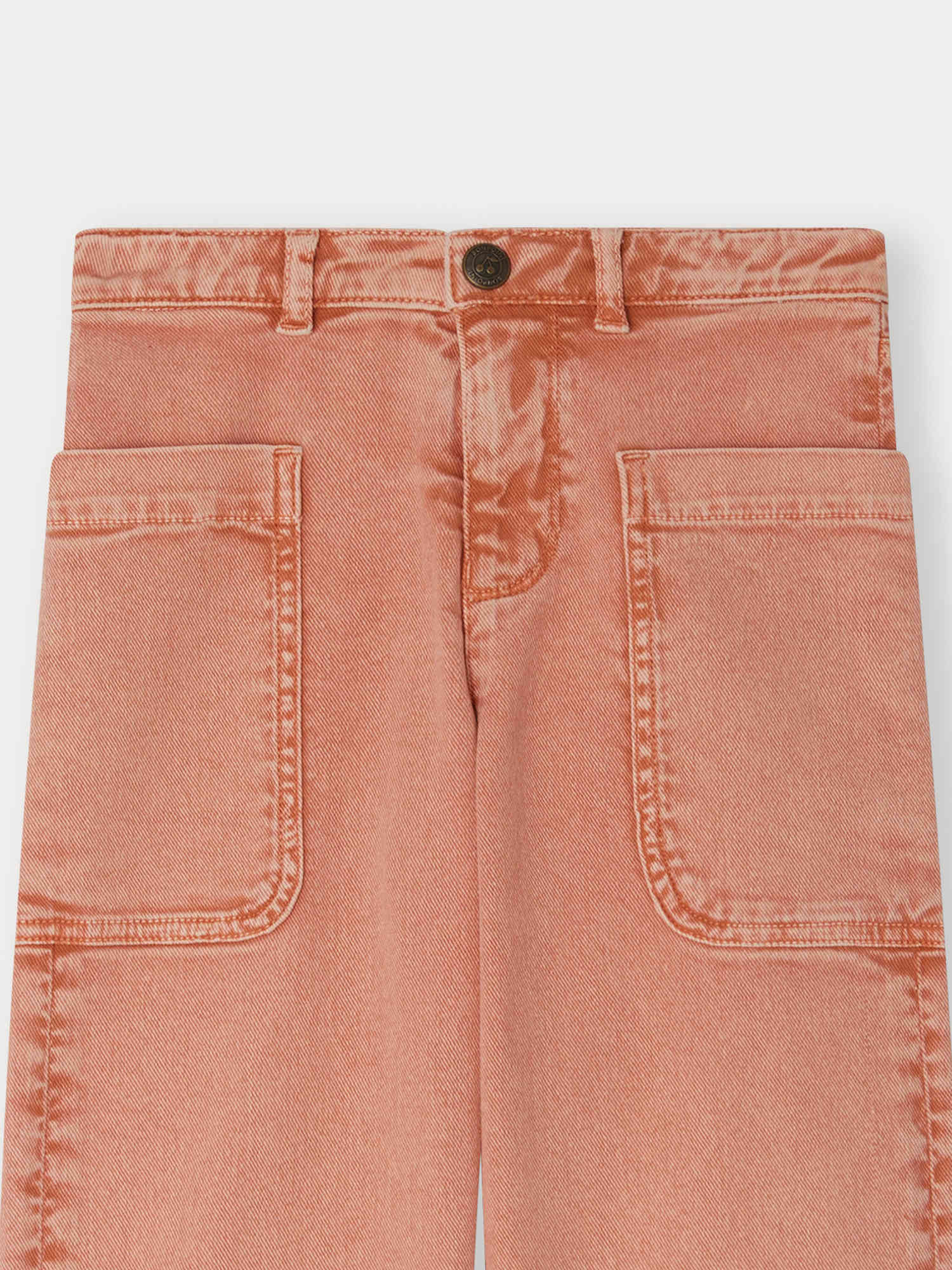 Girls Orange Cotton Trousers