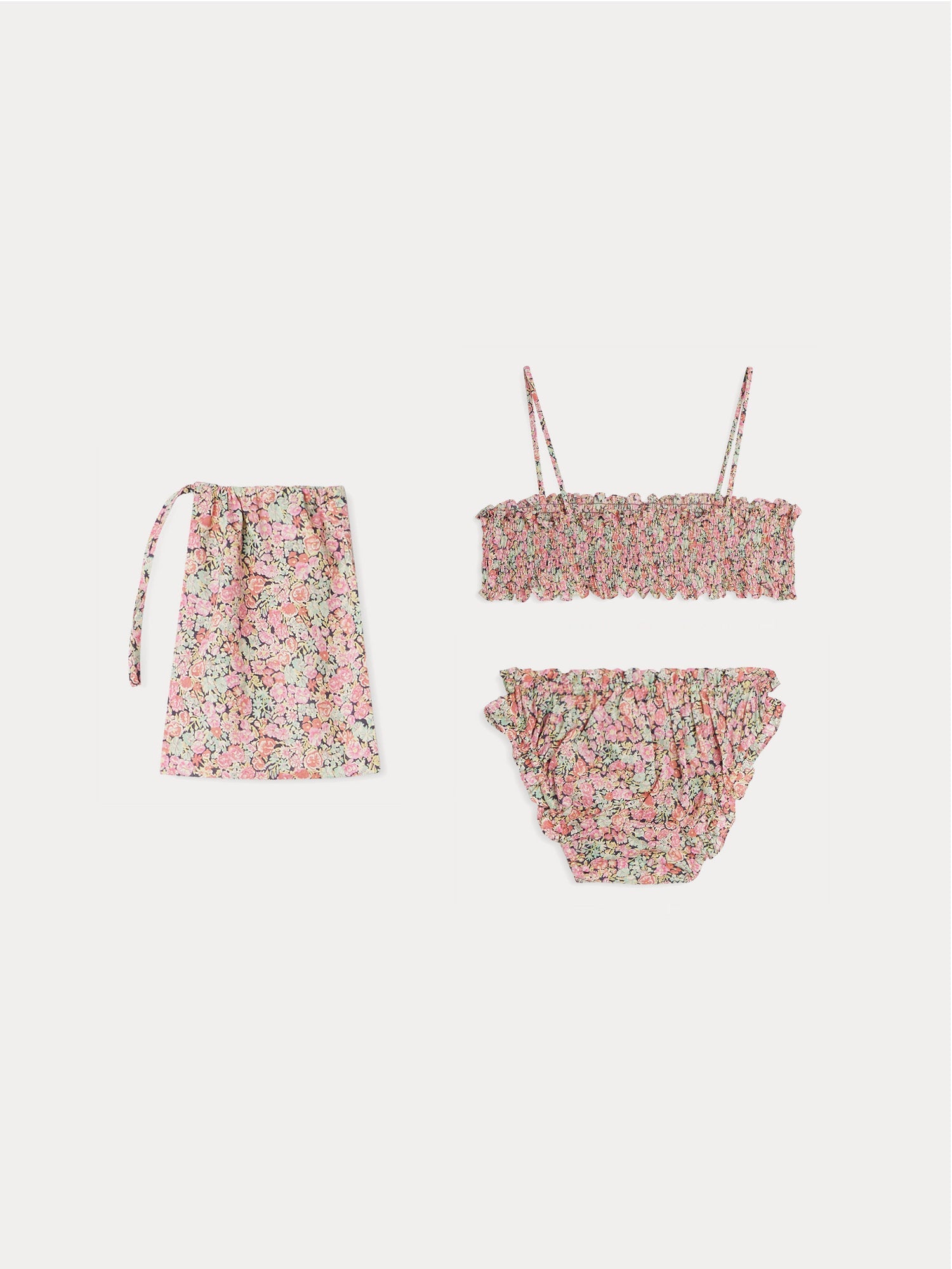 Girls Pink Floral Swimsuit