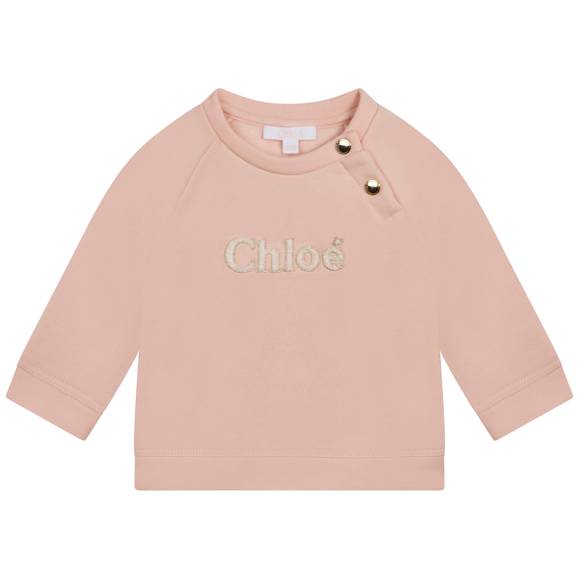 Baby Girls Pink Logo Cotton Sweatshirt