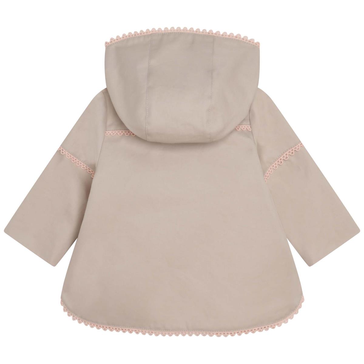 Baby Girls Beige Hooded Coat