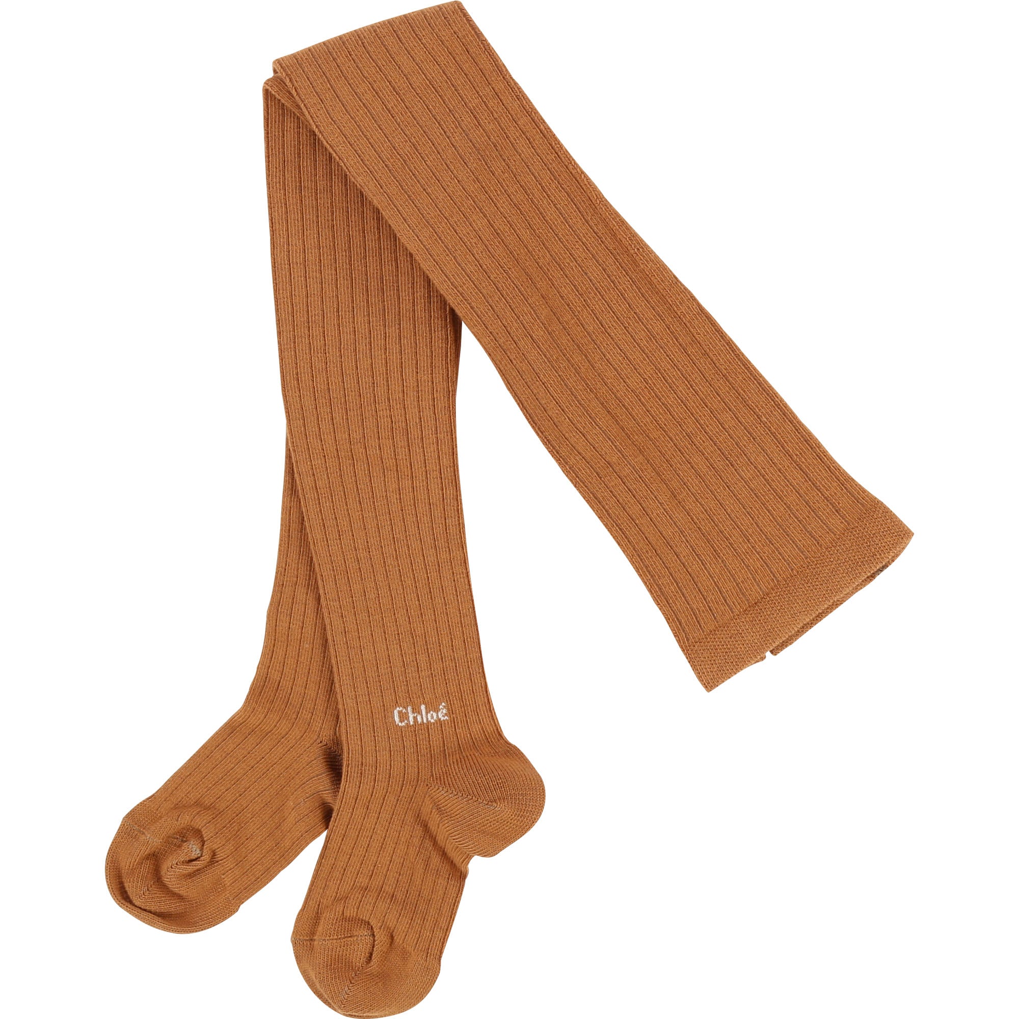 Girls Brown Cotton Tights
