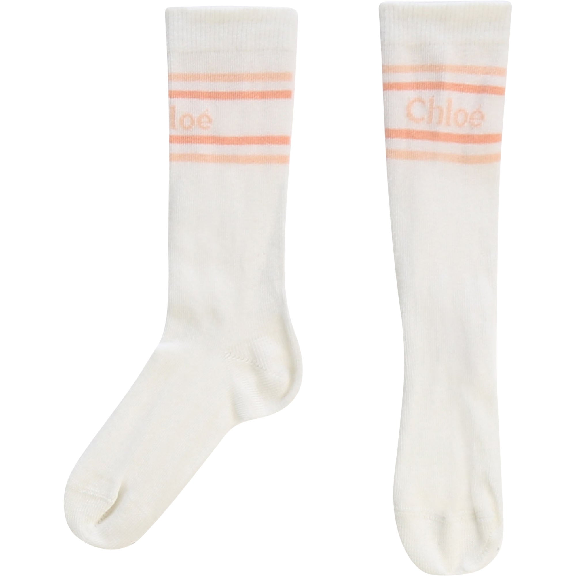 Girls White Logo Cotton Socks
