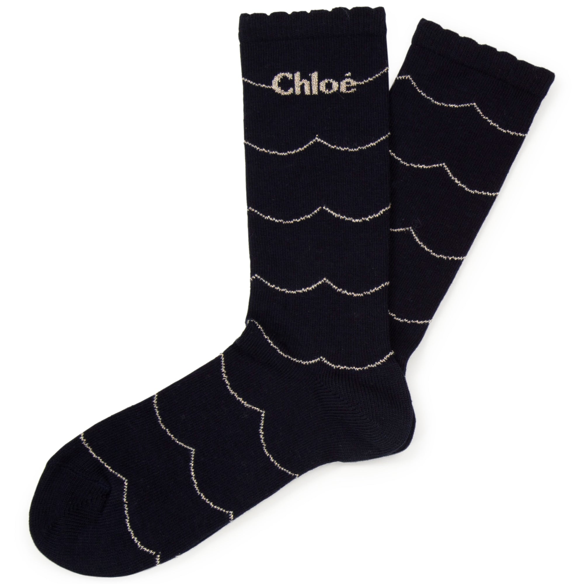 Girls Blue Logo Cotton Socks