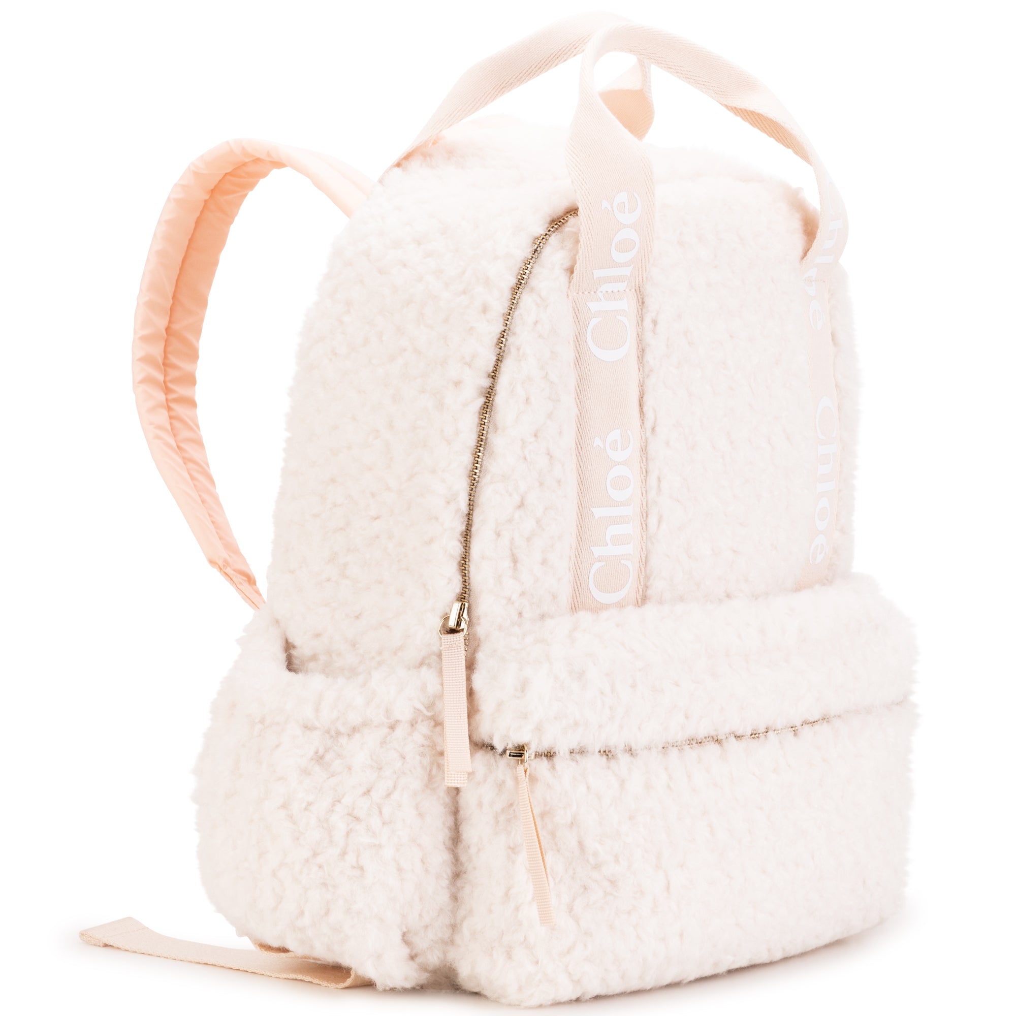 Girls Ivory Faux Fur Backpack (40cm)