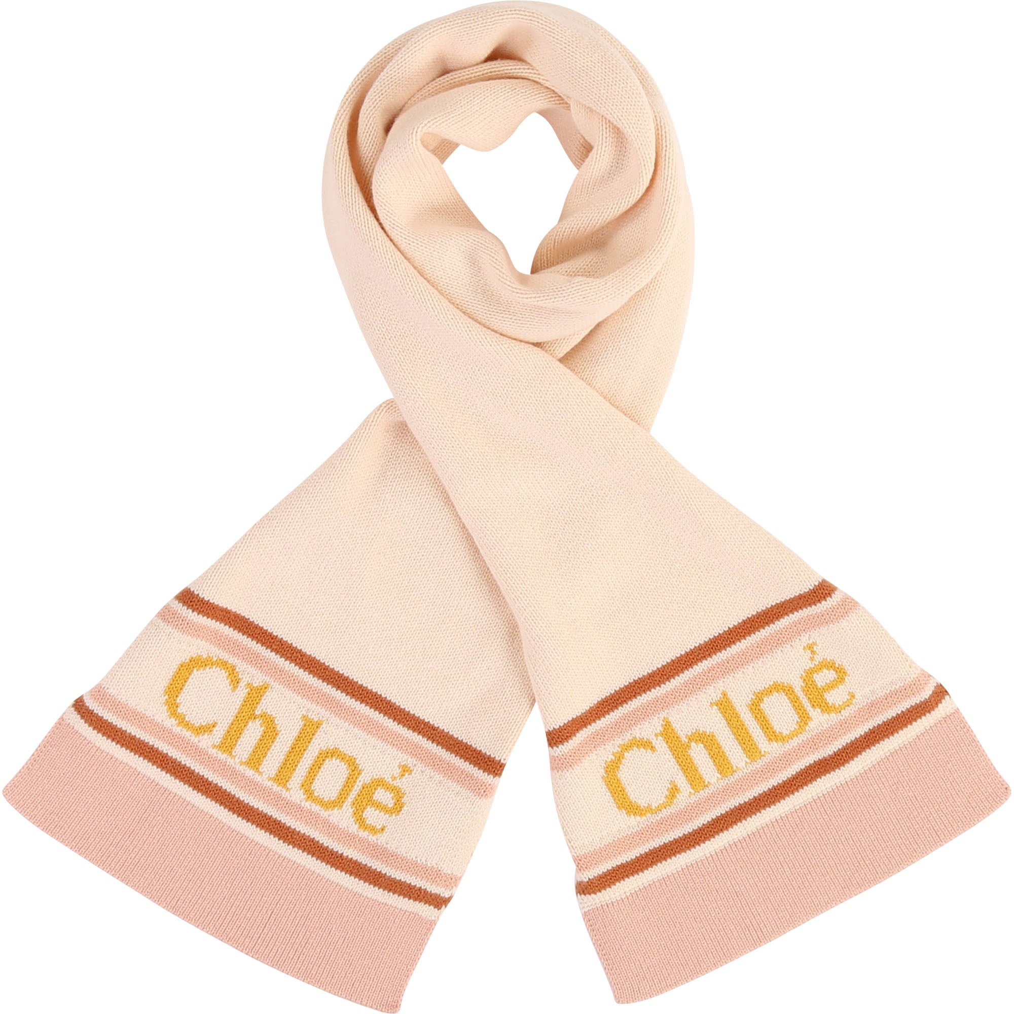 Girls Pink Logo Cotton Scarf