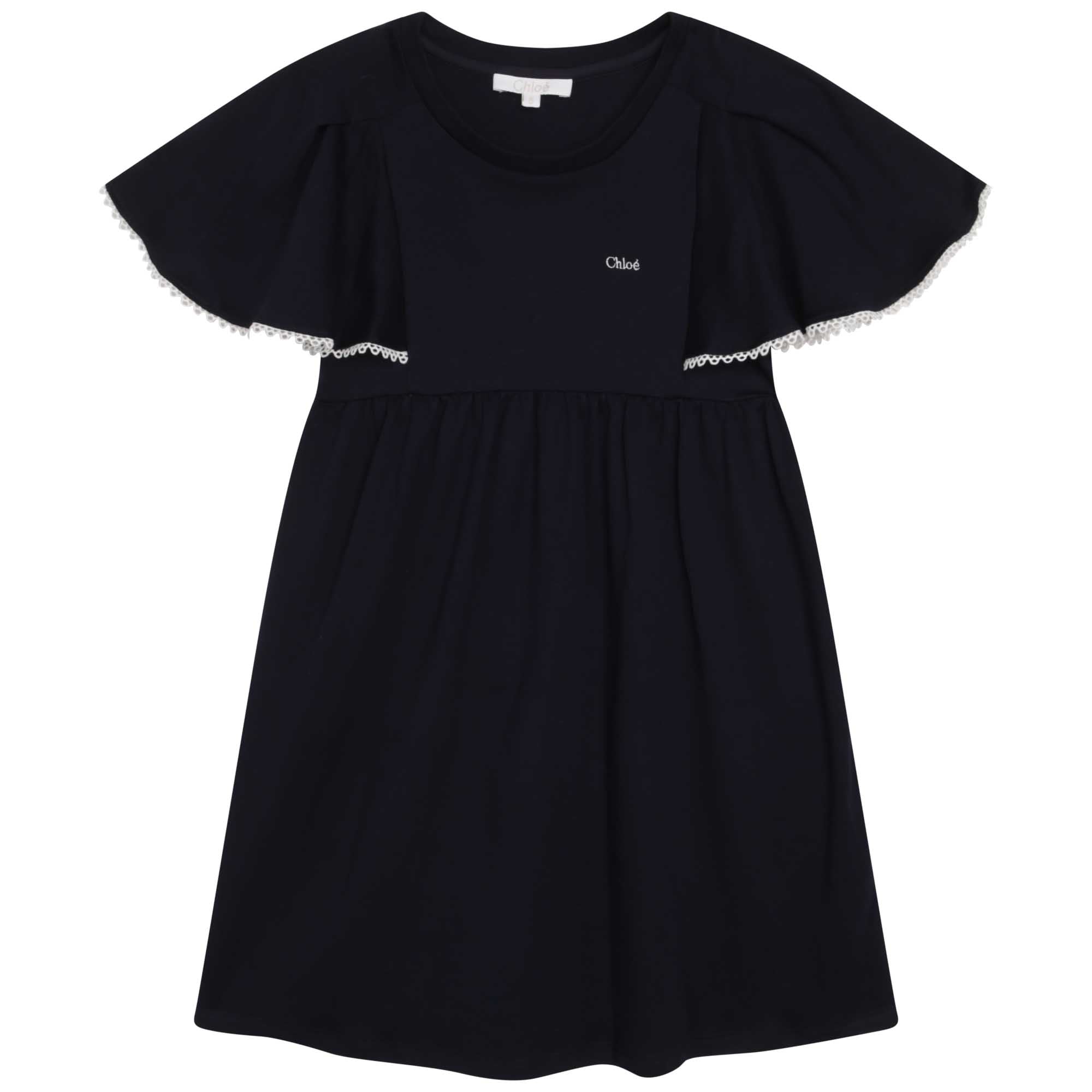 Girls Blue Ruffled Dress