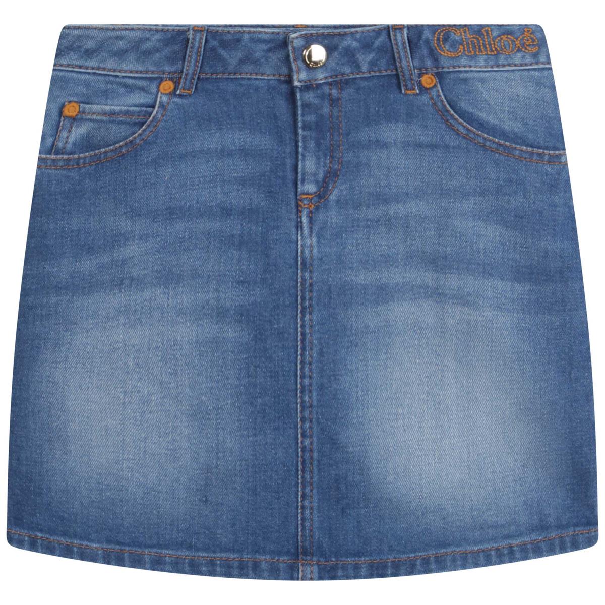 Girls Denim Blue Skirt