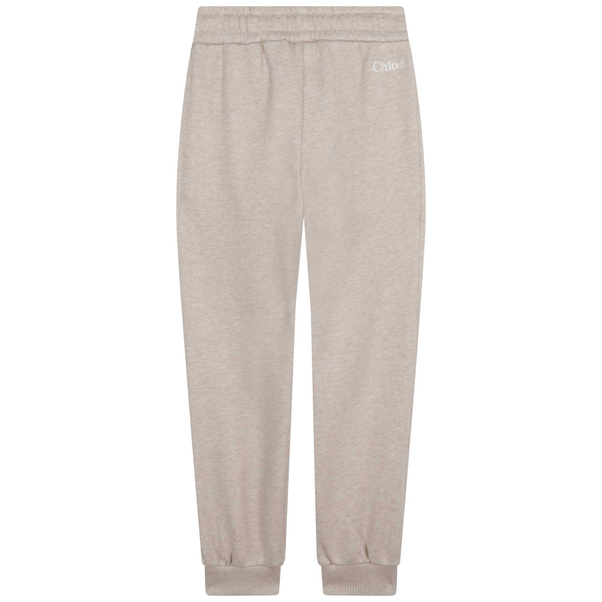 Girls Beige Cotton Trousers