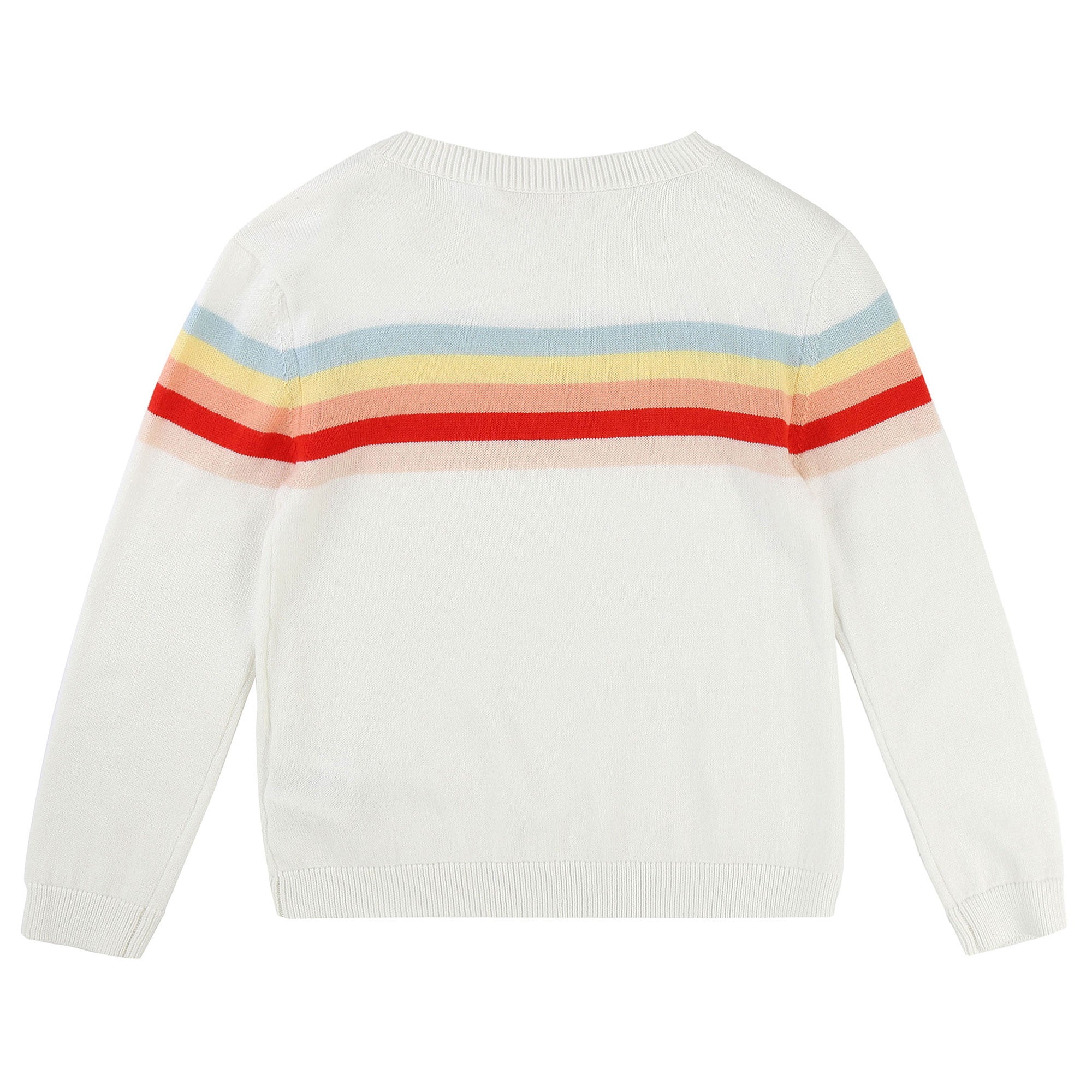 Girls White Stripy Sweater - CÉMAROSE | Children's Fashion Store - 2